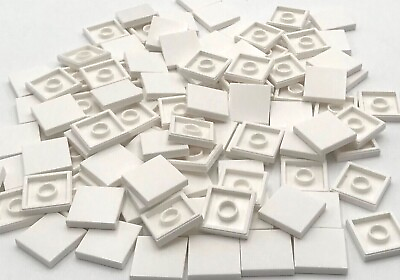 #ad Lego 100 New White Tiles 2 x 2 Flat Smooth Pieces