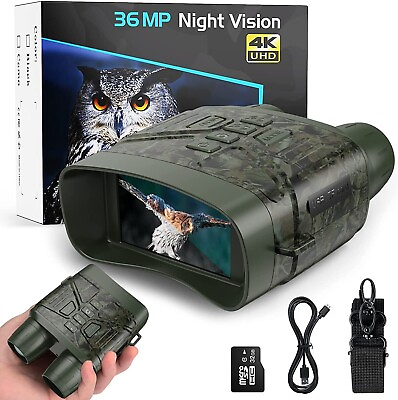 Binoculars 4K Night Vision Goggles for Hunting Infrared 4000mAh Lithium Battery