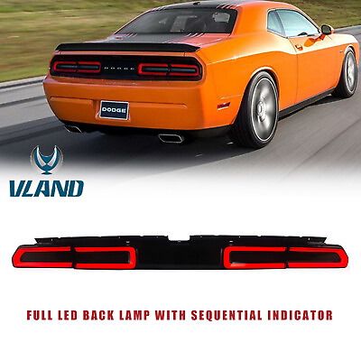 #ad Pair Smoke LED Tail Light For 2008 2014 Dodge Challenger Sequential Turn Signal