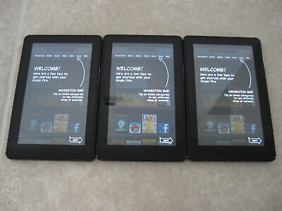 Lot of 3 Amazon Kindle Fire 1st Generation Tablet 8GB 7quot; Wi Fi D01400