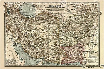 #ad #ad Poster Many Sizes; Map Of Persia Iran Afghanistan Pakistan 1902
