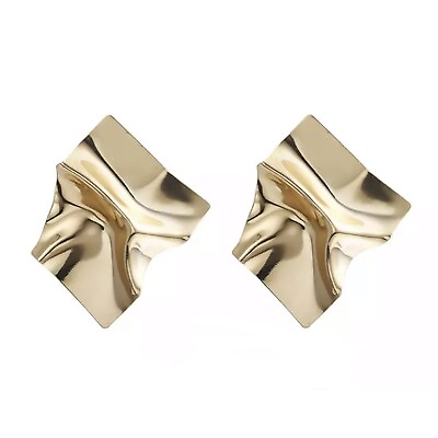 #ad Jewelry Women#x27;s Drop Earrings Geometric Rhombus Corrugated Color Gold