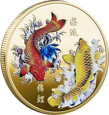 #ad Good Luck to You Chinese Koi Fish Lucky Coin for Scratching Lottery Tickets