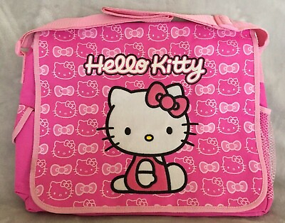 #ad NEW Hello Kitty Girls#x27; Pink and White Medium Size Satchel Tote Shoulder Bag