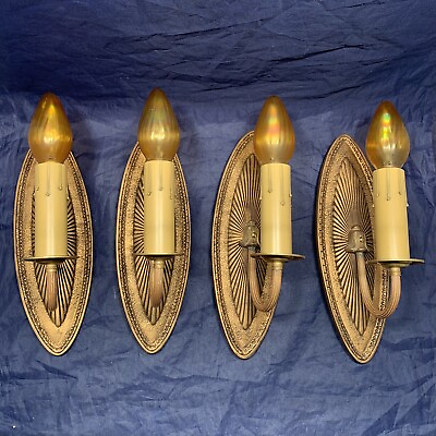 Set Of Four 4 Rare antique wall sconces Beautiful Finish amp; Brass Arms 54D