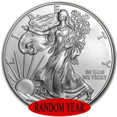 #ad Random Year American $1 Silver Eagle 1 oz .999 Fine Silver Coin BU In Stock