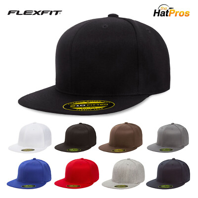 #ad Original Flexfit Flatbill Hat Premium 6210 Fitted Baseball Cap 210 Flat Bill