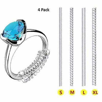 #ad 4Pcs Ring Size Adjuster Invisible Clear Ring Sizer Jewelry Fit Reducer Guard US