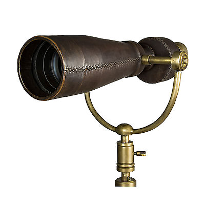Monocular on Tripod 67quot; Solid Brass Telescope Nickel Hand Sewn Leather Nautical
