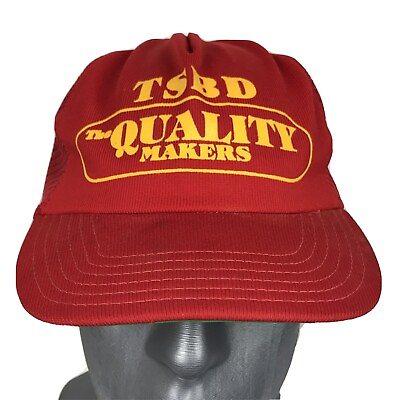 TSBD Quality Makers Vintage Hat Mesh Snap Back Red Yellow