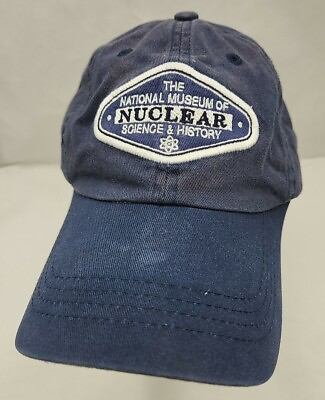 #ad Nuclear Hat National Science amp; History Adjustable Cotton Cap 2 Toned Blue
