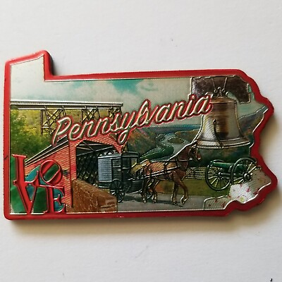 #ad Pennsylvania Colorful State Magnet Souvenir