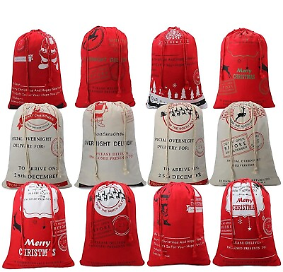 North Pole Santa Gift Socks Sack for Kids Christmas Presents Xmas Bag 20x28 inch