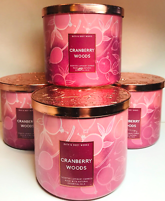 #ad #ad $$$AVE CRANBERRY WOODS LUMINARY 4PK 3 Wick CANDLE Bath amp; Body Works