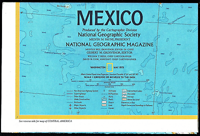 #ad 1973 5 May MEXICO amp; CENTRAL AMERICA National Geographic Map School Poster A3