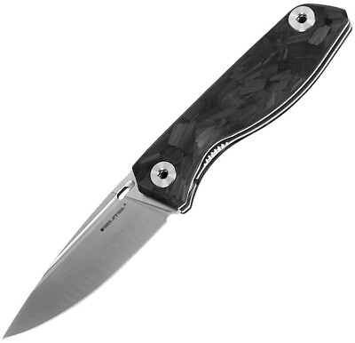 Real Steal Sidus Free Liner Lock Knife Carbon Fiber Handle Plain D2 Blade 7467