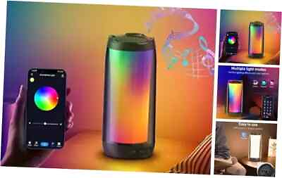 #ad Smart Table Lamp RGB Lamp with Bluetooth Speaker Portable Sound Black