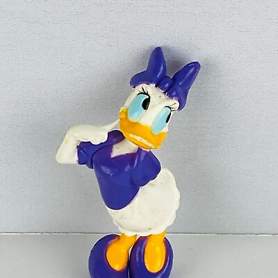 #ad Disney Daisy Duck Kids Character Toy Figure Purple Outfit Blue Eyes Pretend Play