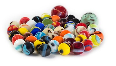 Glass Marbles Bulk Set OF 50 48 Players 5 8quot; 2 Shooters 1quot; Assorted Colors