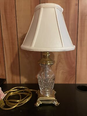 #ad Beautiful Waterford Crystal Lamp With Waterford Shades Marked amp; Working