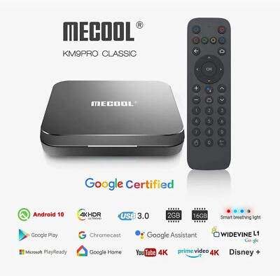 #ad MECOOL KM9 PRO Android TV 10.0 Amlogic S905X2 4K Voice 2.4G 5G Dual Wifi BT4.0