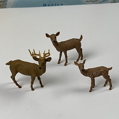 SHIPS SAME DAY 3 Deer Small Toys