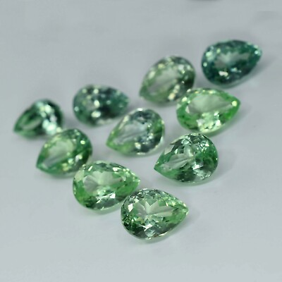 #ad 80.10 Ct NATURAL Grandidierite Bluish Green Pear CERTIFIED 10 Pcs Gemstone Lot
