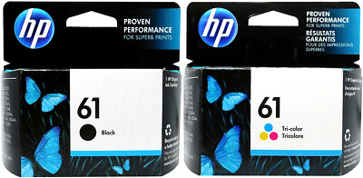 HP #61 2pack Combo Ink Cartridges 61 Black and Color NEW GENUINE
