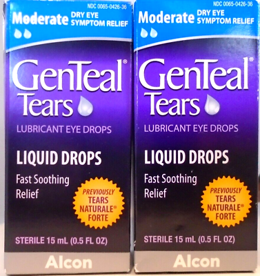 #ad 2 GenTeal Tears Lubricant Eye Drops 0.5 oz 15mL Each. Exp 2025