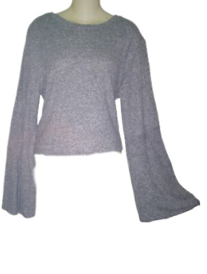 #ad #ad Size XL Rue 21 Gray Cropped Soft Sweater Long Bell Sleeves