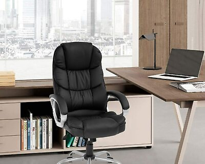 #ad High Back Leather Office Chair Executive Office Desk Task Computer Chair