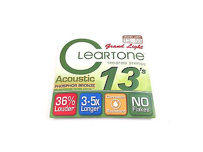 Cleartone Guitar Strings Acoustic Phosphor Bronze Grand Light 13 53 Treated