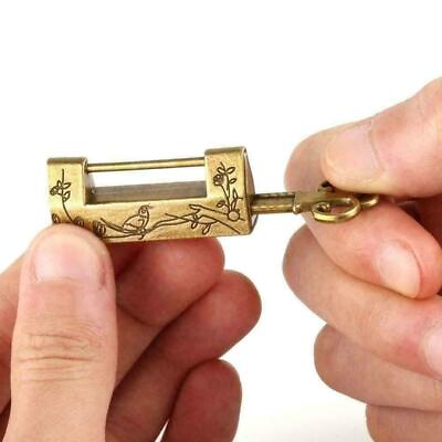 Chinese Vintage Antique Locks Old Style Lock Excellent Padlock Word Brass