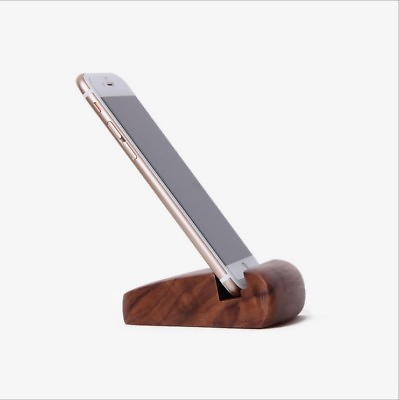Durable Walnut Wooden Wood Holder Desktop Stand Bracket For iPhone Phone Pad