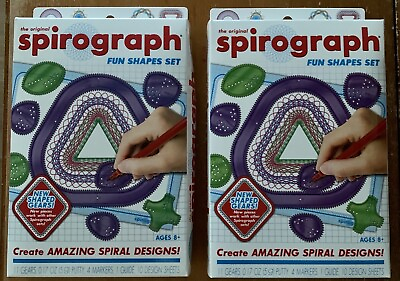 #ad Lot of 2 The Original Spirograph Fun Shapes Set #01027 New Shaped Gears