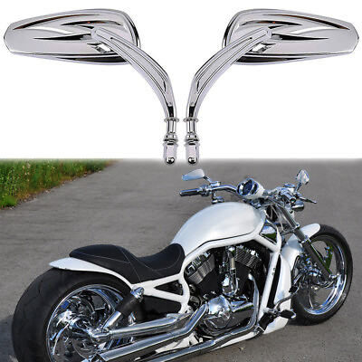 #ad Motorcycle Chrome Rearview Mirrors Custom For Harley Davidson Street Glide V Rod