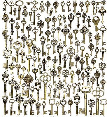 #ad #ad Lot Of 125 Vintage Style Antique Skeleton Furniture Cabinet Old Lock Keys Jewelr