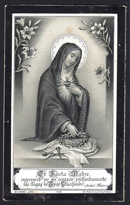 #ad #ad Holy card antique of Virgin Dolorosa estampa image pieuse santino