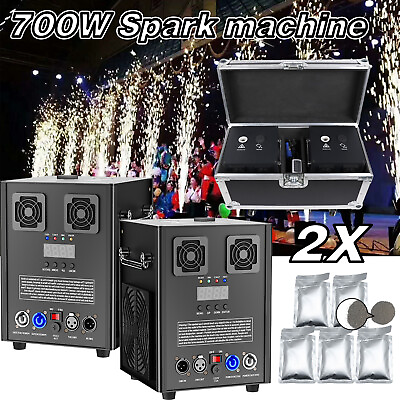 #ad 2X Cold Spark Machine 700W Stage Effect DMX Firework DJ Event Party Weddingamp;Case