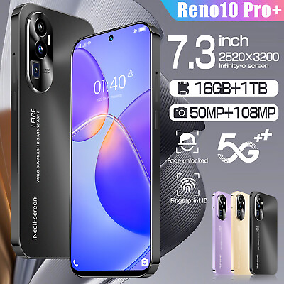 #ad 2023 Reno10 Pro Smartphone 7.3quot; 16GB1TB Android Factory Unlocked Mobile Phone