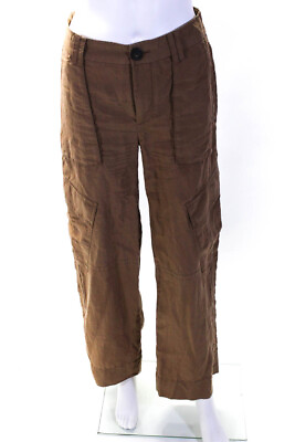 #ad Vince Womens Brown High Rise Baggy Straight Leg Cargo Pants Size 0