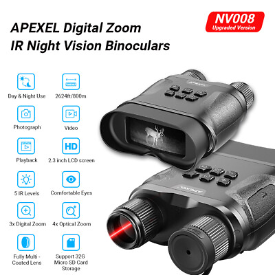 APEXEL Digital Night Vision Goggles Binoculars Infrared Digital 2.3in LCD Screen