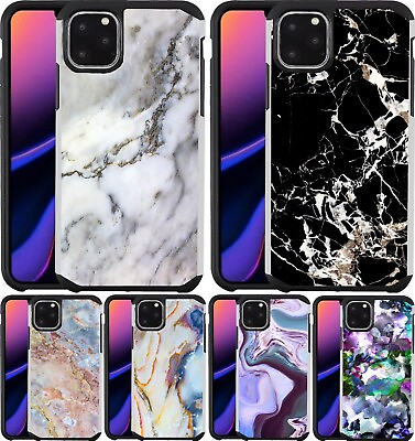 For iPhone 12 13 Pro Pro Max Mini Case Slim Hybrid Phone Cover Marble Design