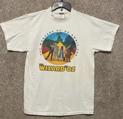 Vintage STAINED 90#x27;s Wizard of Oz Movie Short Sleeve T Shirt Size Medium