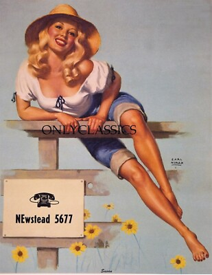#ad 1951 Earl Moran Hayseed Farmer#x27;s Daughter Susan Pin Up Poster Print Cheesecake