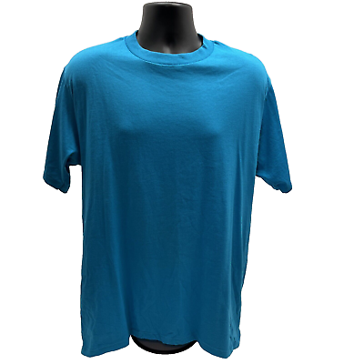#ad New Men#x27;s Jerzees Cotton Blend Comfort T Shirt XL Blue green Blank t shirt NWOT