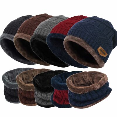 Winter Unisex Beanie Warm Cap Scarf Wool Knitted Hat amp; Neckerchief For Men Women