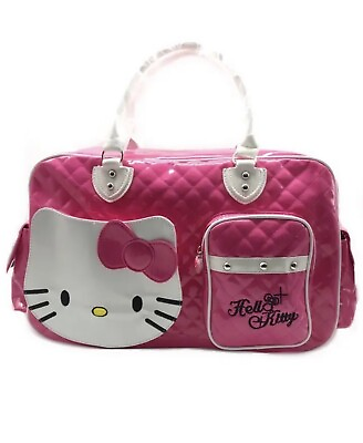 #ad Hello Kitty Dark Pink Kawaii School Work Travel PU bag Y2k Sanrio Aesthetic