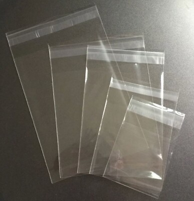Clear Resealable Recloseable Self Seal Adhesive Cello Lip Tape Poly Plastic bags