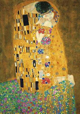 #ad Gustav Klimt The Kiss Huge A0 size Abstract Canvas Art Print Poster Unframed